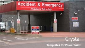  Presentation with trauma - PPT theme having medical trauma - accident and emergency entrance background and a coral colored foreground