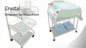  Presentation with medicines - Presentation theme consisting of medical trolley with different medicines background and a white colored foreground