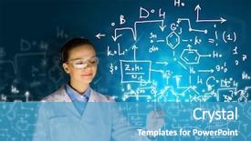  Presentation with analytical chemistry - Cool new slide deck with medical uniform drawing chemistry backdrop and a teal colored foreground