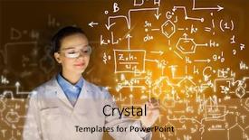  Presentation with analytical chemistry - PPT theme consisting of medical uniform drawing chemistry background and a gold colored foreground