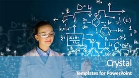 Presentation with analytical chemistry - Cool new PPT layouts with medical uniform drawing chemistry backdrop and a teal colored foreground