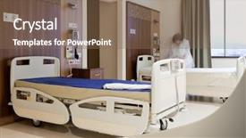  Presentation with medical imaging of cancer - Slide set featuring medical uniform fixing hospital background and a violet colored foreground