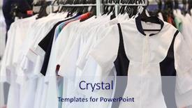  Presentation with healthcare or medical - PPT layouts having medical uniform on a hangers background and a  colored foreground