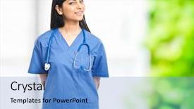 Presentation with nurse - Amazing theme having medical uniforms - young nurse portrait backdrop and a  colored foreground