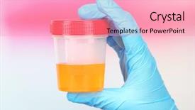  Presentation with urine - Slide deck enhanced with medical urine test close-up background and a coral colored foreground