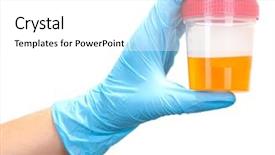  Presentation with urine - Slide set consisting of medical urine test close-up background and a white colored foreground