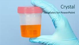  Presentation with urine - Presentation design consisting of medical urine test close-up background and a light blue colored foreground