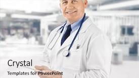  Presentation with gynecology - PPT layouts consisting of medical uterus - professional male doctor with tablet background and a light gray colored foreground