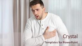  Presentation with heart attack - Presentation theme featuring medical vascular system - man having a heart attack background and a lemonade colored foreground