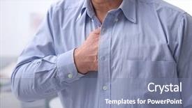  Presentation with vascular - Colorful presentation enhanced with medical vascular system - man with chest pain suffering backdrop and a seafoam green colored foreground