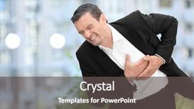  Presentation with heart attack - Beautiful slides featuring medical vascular system - mature man suffering from heart backdrop and a dark gray colored foreground