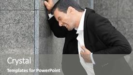  Presentation with heart attack - Audience pleasing PPT theme consisting of medical vascular system - mature man suffering from heart backdrop and a gray colored foreground