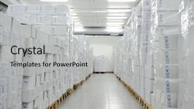  Presentation with warehouse - Cool new presentation design with medical warehouse backdrop and a light gray colored foreground