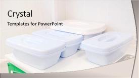  Presentation with plastic containers - Colorful theme enhanced with medical waste - pale blue plastic containers backdrop and a sky blue colored foreground