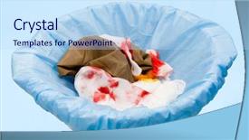  Presentation with garbage - Audience pleasing PPT theme consisting of portrait of a blonde with blue eyes isolated on white background closeup of her hand holding a syringe concept of medicine plastic surgery backdrop and a lemonade colored foreground.