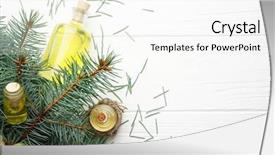  Presentation with essential oil - Amazing presentation theme having medical white - bottles of coniferous essential oil backdrop and a white colored foreground