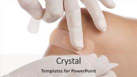  Presentation with bandaging - Audience pleasing slide deck consisting of medical white - doctor bandaging wound backdrop and a lemonade colored foreground