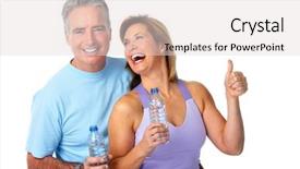  Presentation with elderly oral health - Beautiful slide set featuring medical white - healthy fitness elderly couple sport backdrop and a lemonade colored foreground