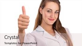  Presentation with simbol - Beautiful PPT layouts featuring medical woman worker is wearing backdrop and a soft green colored foreground