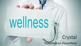  Presentation with wellness - Theme consisting of medical words - doctor showing a signboard background and a lemonade colored foreground