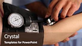  Presentation with medical worker - Presentation having medical worker checking blood pressure background and a tawny brown colored foreground