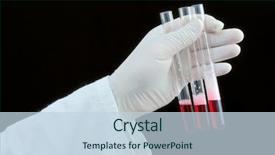  Presentation with medical worker - Presentation theme consisting of medical worker holding blood samples background and a sky blue colored foreground