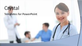  Presentation with medical worker - Amazing theme having medical worker in medical center backdrop and a white colored foreground