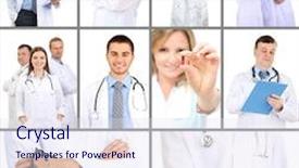  Presentation with collage medical - PPT layouts consisting of medical workers collage background and a sky blue colored foreground