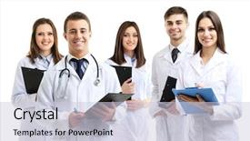  Presentation with medical - Colorful PPT theme enhanced with medical workers isolated on white backdrop and a lemonade colored foreground