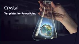  Presentation with research - PPT theme enhanced with medical world globe - science research and test mixed background and a wine colored foreground