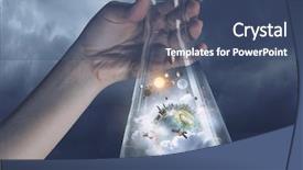  Presentation with test - Cool new PPT theme with medical world globe - science research and test mixed backdrop and a ocean colored foreground