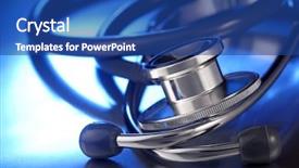  Presentation with medical error gavel and stethoscope - PPT layouts having medical world globe - stethoscope on metal deck background and a ocean colored foreground