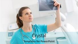  Presentation with dental x ray - Slide deck having medical x-ray at dental background and a light blue colored foreground