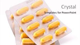  Presentation with medicament - Slides having medicament-caplet-blister-isolated background and a white colored foreground