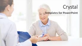  Presentation with medicare - Amazing presentation theme having medicare - doctor with clipboard and senior backdrop and a white colored foreground