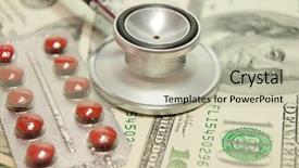  Presentation with medicare - Beautiful presentation theme featuring medicare - health care costs - stethoscope backdrop and a mint green colored foreground