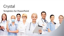  Presentation with healthcare technology - Cool new slide set with medicare - healthcare technology and medicine concept backdrop and a white colored foreground