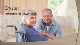  Presentation with medicare - PPT theme having medicare - mature couple looking background and a lemonade colored foreground
