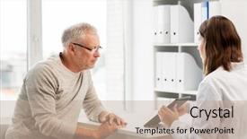  Presentation with health care - Presentation theme having medicare - medicine age health care background and a coral colored foreground