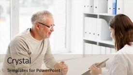  Presentation with senior care - PPT layouts featuring medicare - medicine age health care background and a coral colored foreground