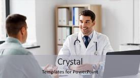  Presentation with medical smiling doctor - Amazing slides having medicare - medicine healthcare and people concept backdrop and a light gray colored foreground
