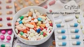  Presentation with medication - Colorful theme enhanced with medication-background-with-tablets backdrop and a mint green colored foreground