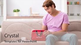  Presentation with first aid kit - Slides enhanced with medication bags - sick man at home background and a soft green colored foreground