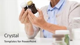  Presentation with home health care - PPT layouts with medication older person - age medicine health care background and a light gray colored foreground