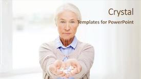  Presentation with home health care - PPT theme consisting of medication older person - age medicine health care background and a  colored foreground