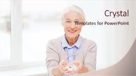  Presentation with older person - Cool new PPT layouts with medication older person - age medicine health care backdrop and a  colored foreground