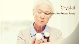  Presentation with home health care - Beautiful PPT theme featuring medication older person - age medicine health care backdrop and a cream colored foreground