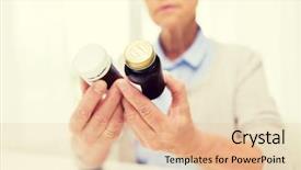  Presentation with older person - Slide deck having medication older person - age medicine health care background and a  colored foreground