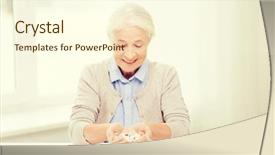  Presentation with home health care - Slides enhanced with medication older person - age medicine health care background and a cream colored foreground