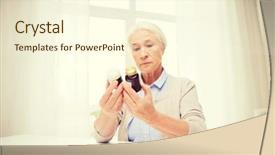  Presentation with home health care - Slide deck with medication older person - age medicine health care background and a cream colored foreground